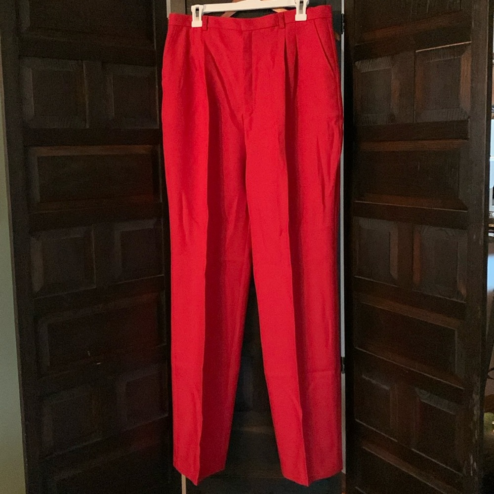Vintage red pleated women’s pants from Sears - size 18